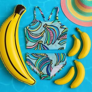 Hanna Andersson Girls Bikini 2 Piece Swimsuit in Bright Bananas Size 110 cm | 5